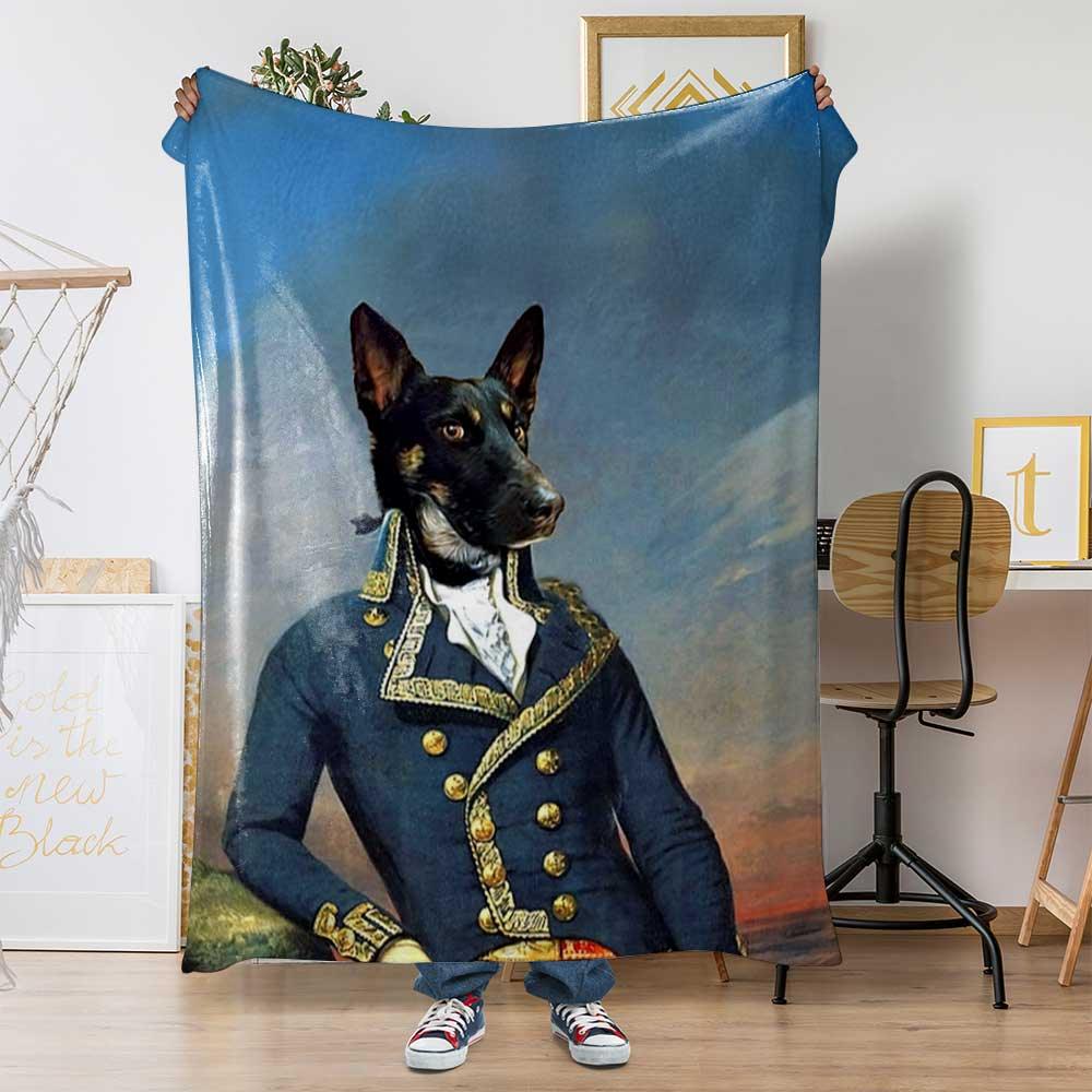 Custom Renaissance Pet Portrait Blanket