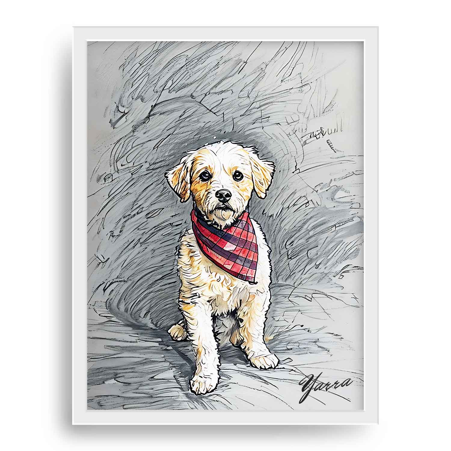 Custom Color Sketch Pet Portrait