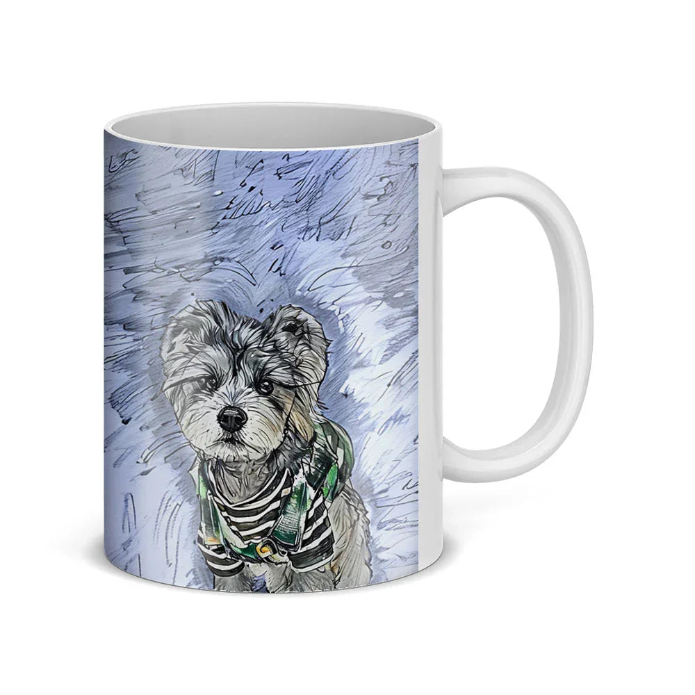 Custom Color Sketch Pet Portrait Mug