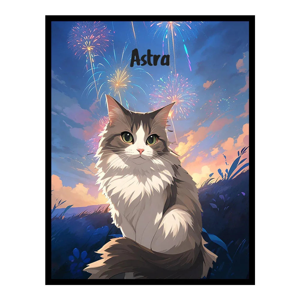 Custom Pet Light Reveal Portrait – Line Art Style