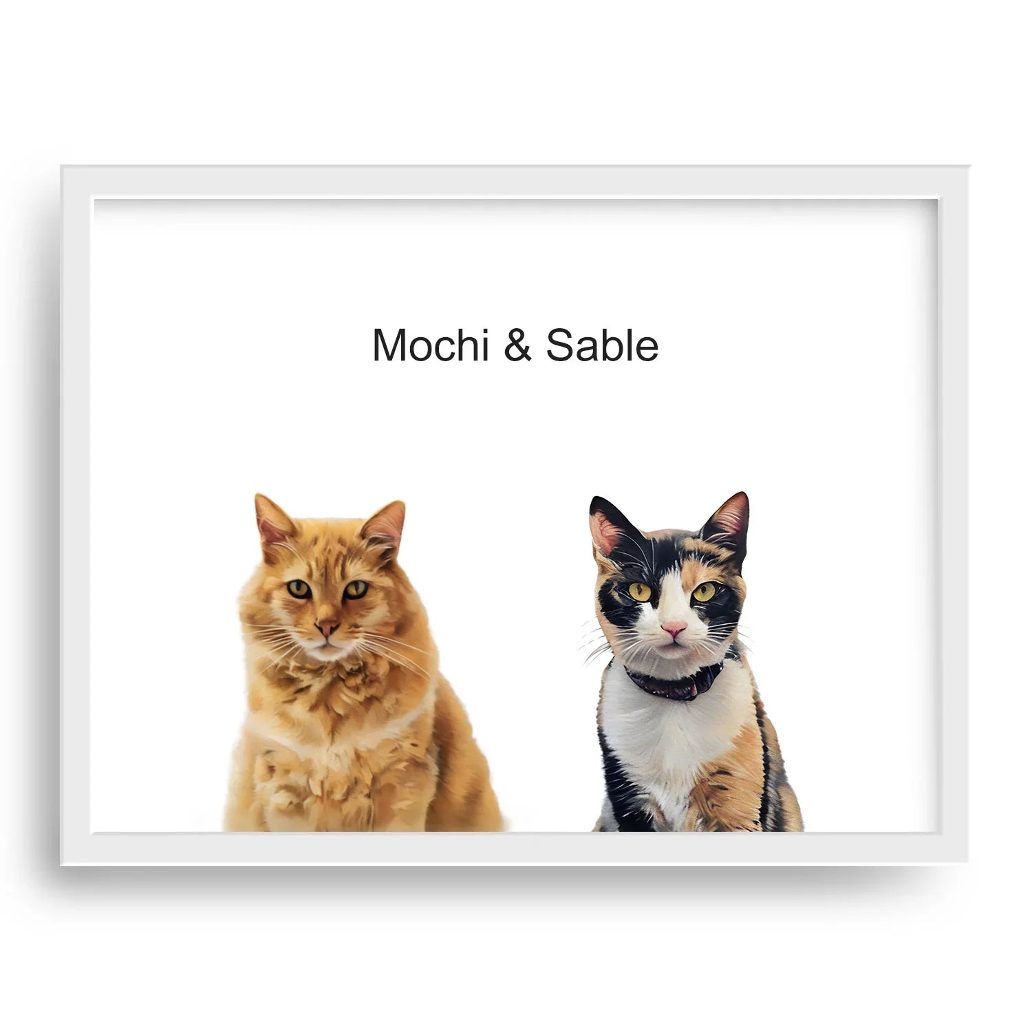 Custom Modern Pet Portrait – Two Pets