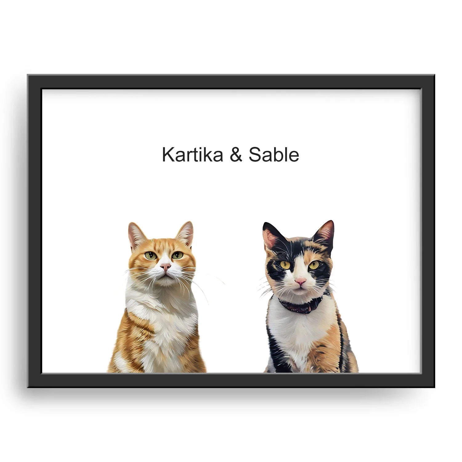 Custom Modern Pet Portrait – Two Pets