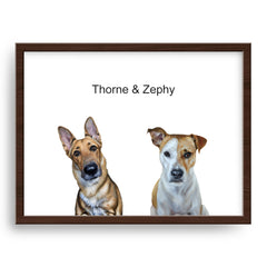 Custom Modern Pet Portrait – Two Pets