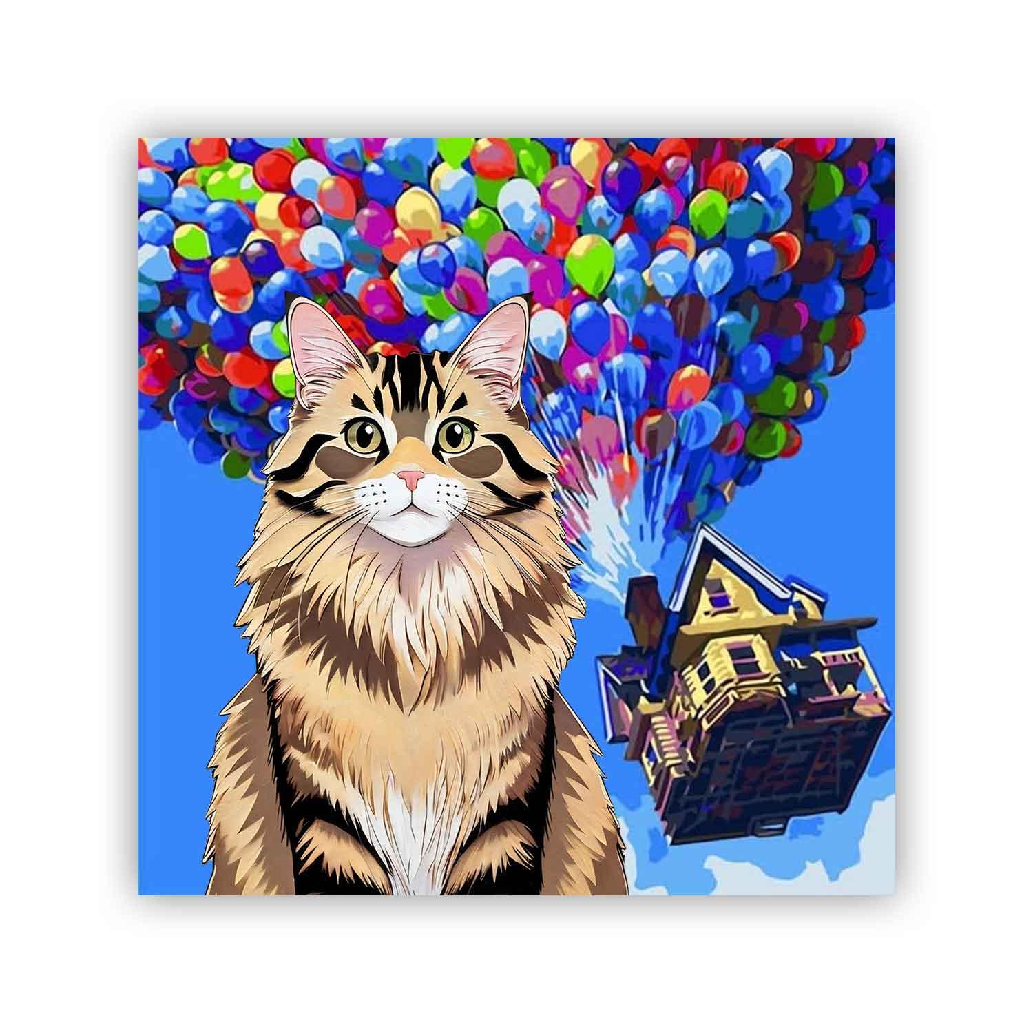 Custom Cartoon Pet Paint by Numbers – Up House