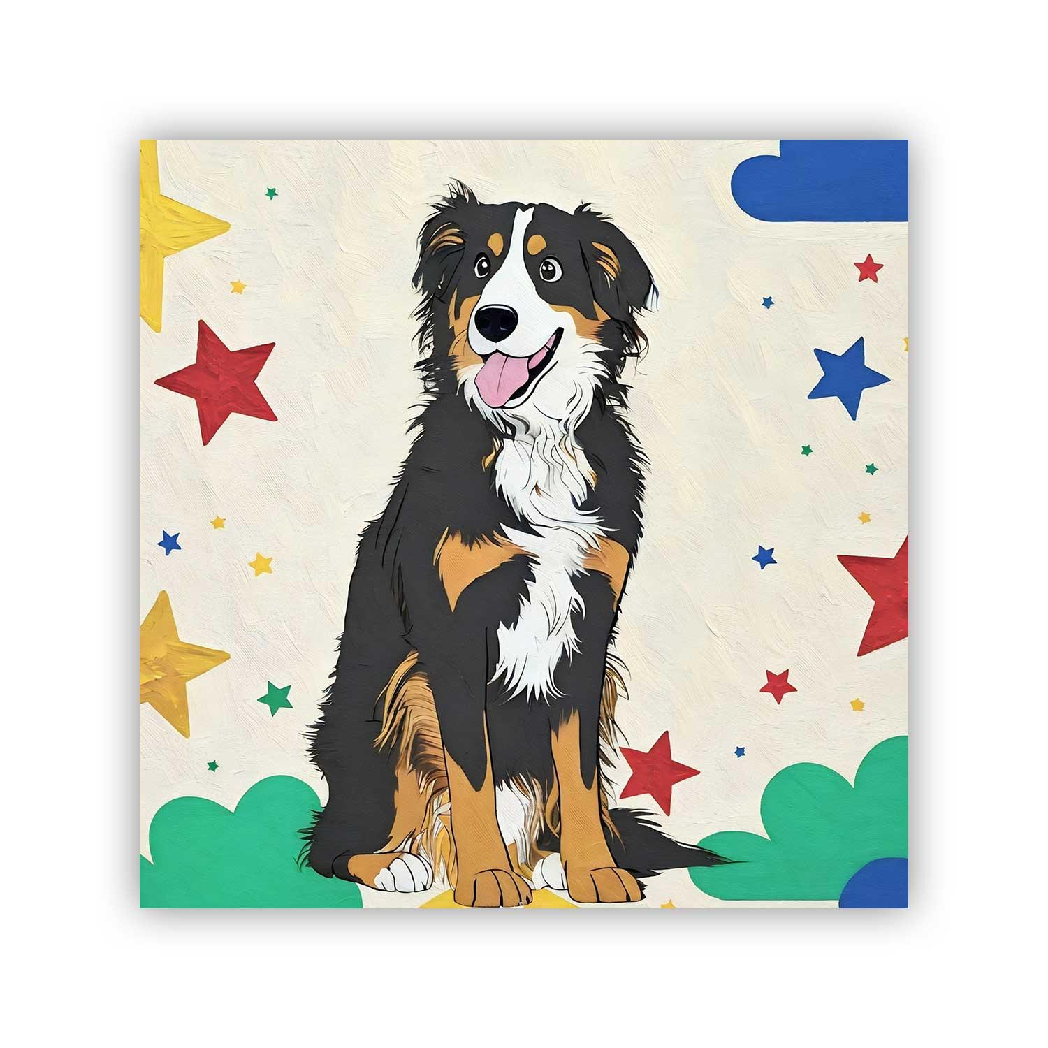 Custom Cartoon Pet Paint by Numbers – Playful Stars