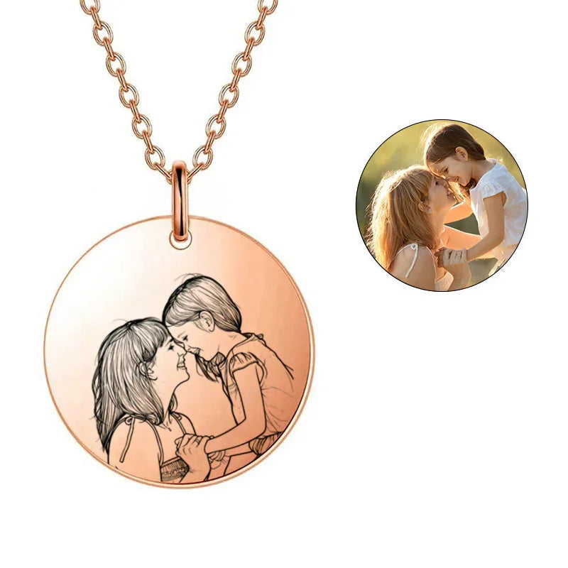 Custom Engraved Portrait Necklace