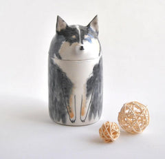 Personalized Ceramic Dog Urn — Handcrafted Memorial Keepsake