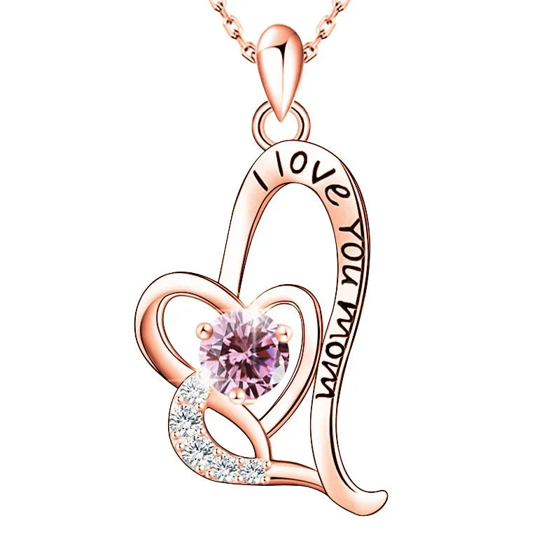 Cherished Heart Birthstone Necklace