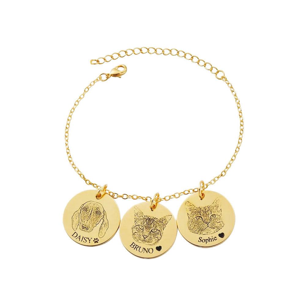 Custom Engraved Pet Charm Bracelet | Photo Personalised Jewellery