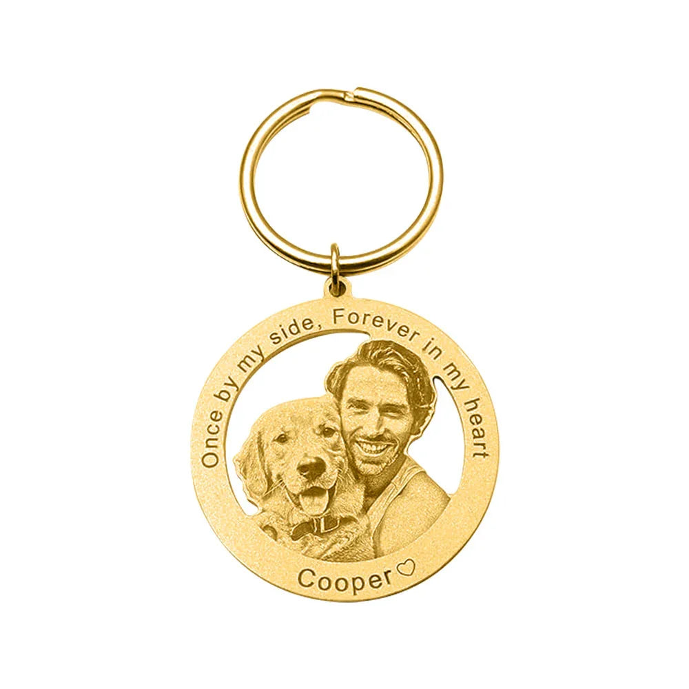 Custom Engraved Pet Keychain – Personalized Dog or Cat Memorial Gift