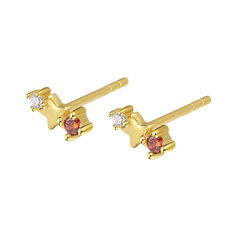 Twinkle Star Birthstone Stud Earrings