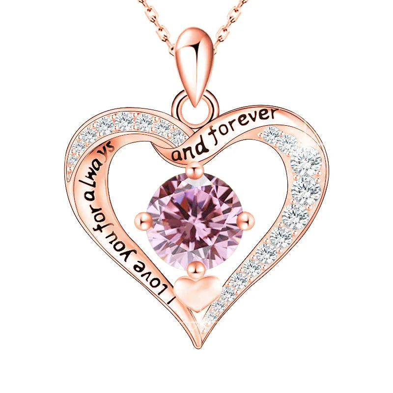 Always in My Heart Birthstone Necklace