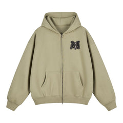 Custom Pet Embroidered Zip-Up Hoodie