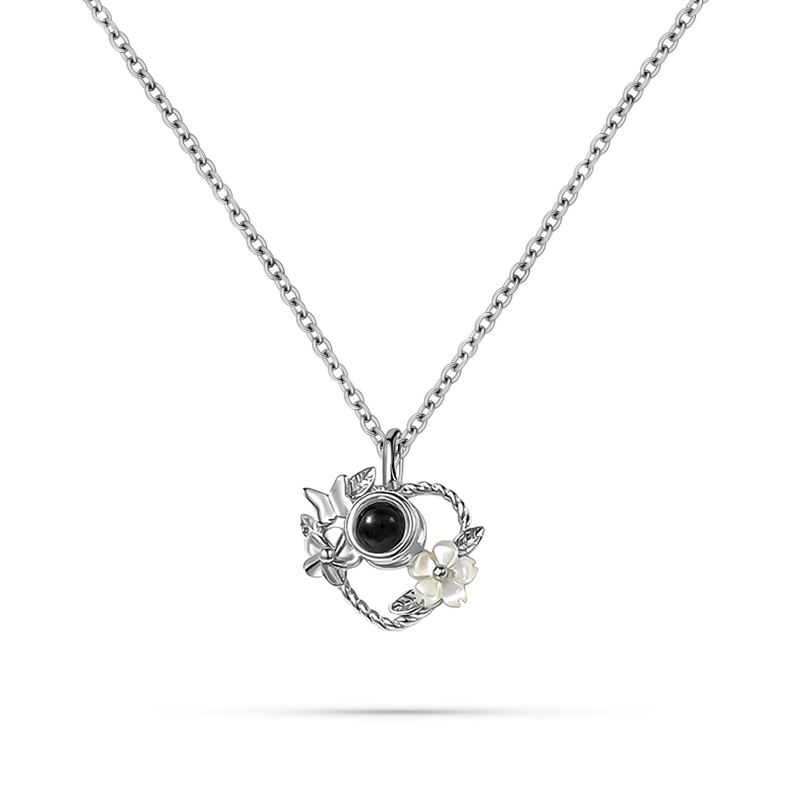 Floral Path – Custom Pet Photo Projection Necklace