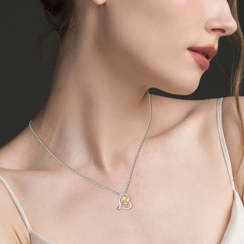 Radiant Rose Birthstone Necklace
