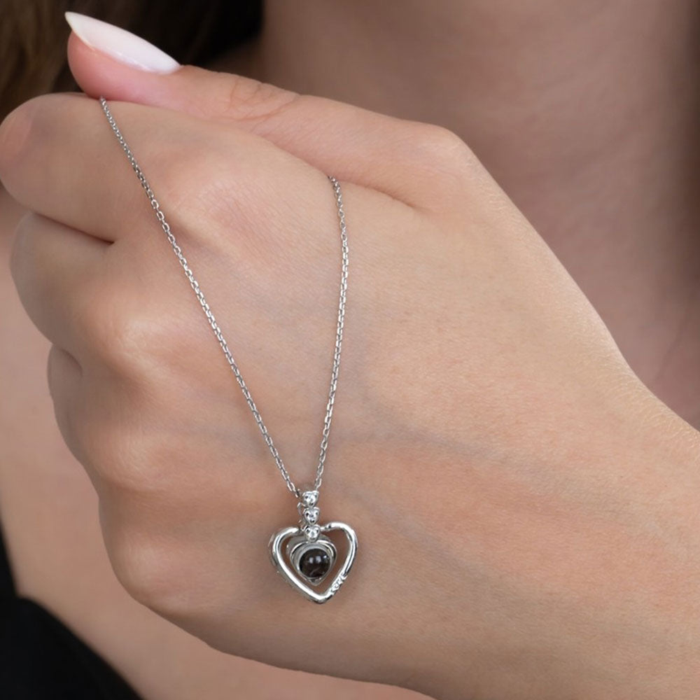 Triple Heart – Custom Pet Photo Projection Necklace