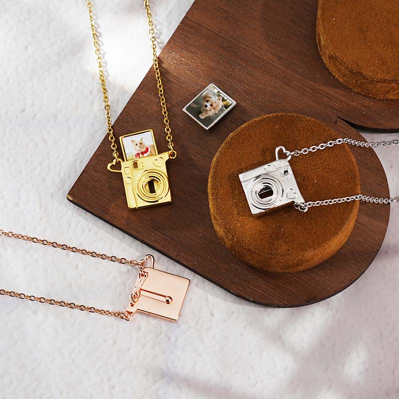 Custom Photo Camera Necklace