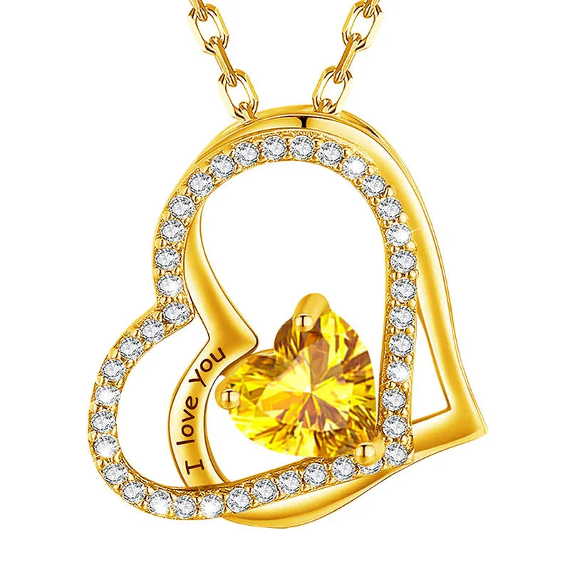 Loving Heart Birthstone Necklace