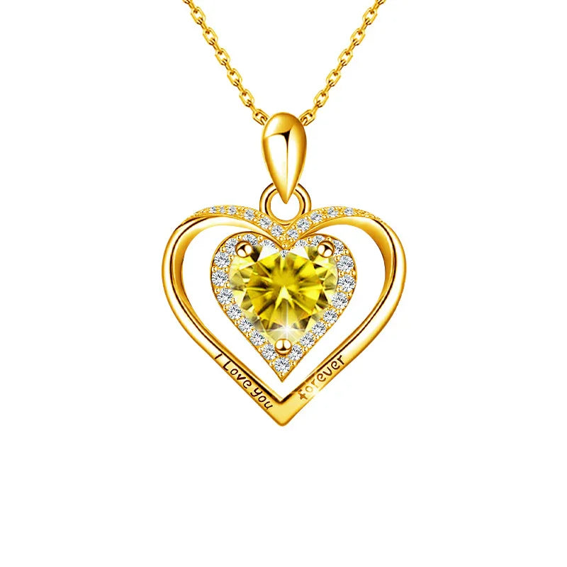 Heart of Eternity Birthstone Necklace
