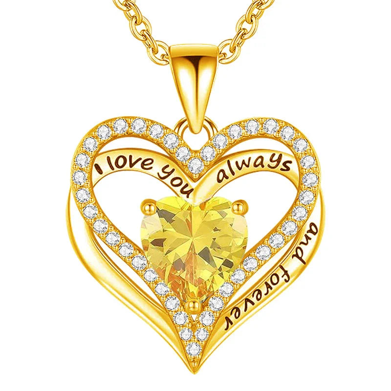 Enduring Heart Birthstone Necklace