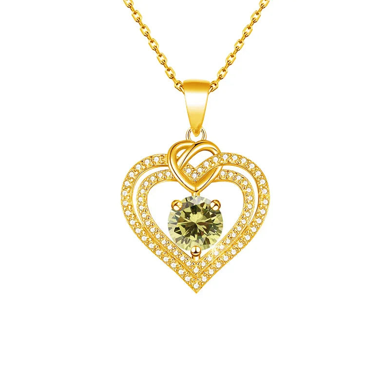 Celestial Heart Birthstone Necklace