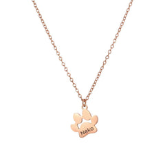 Custom Multi-Paw Print Necklace | Engraved Pet Name Pendant