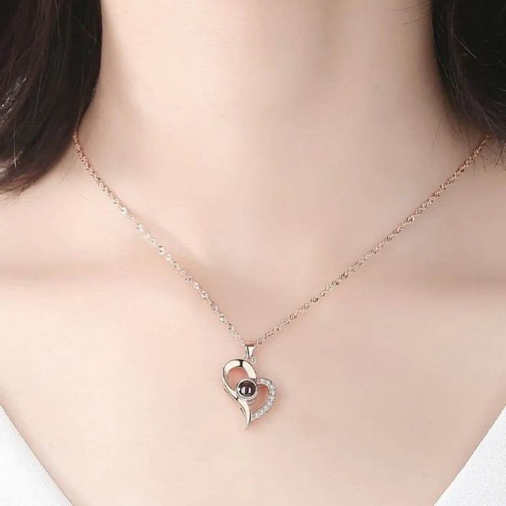 Forever Heart – Custom Pet Photo Projection Necklace