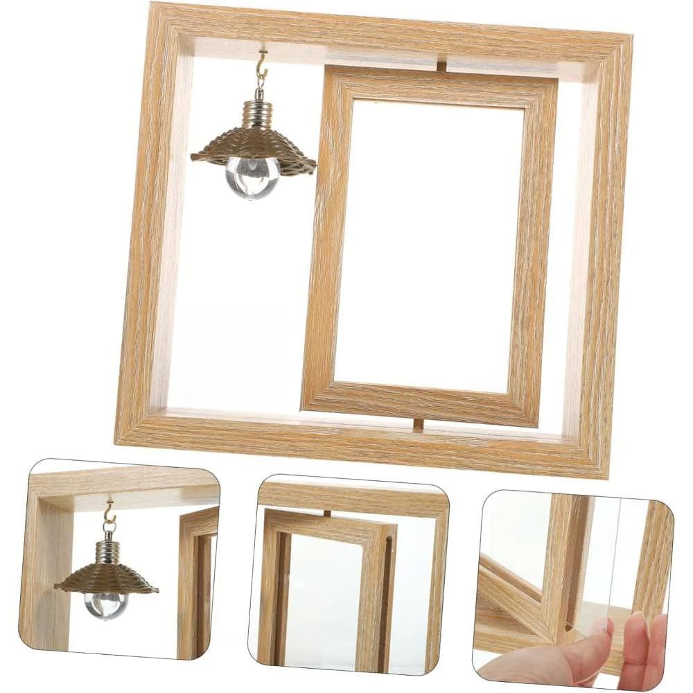 Custom Pet Memorial Frame with Fur Keepsake Bottle | Rotating Picture Frame