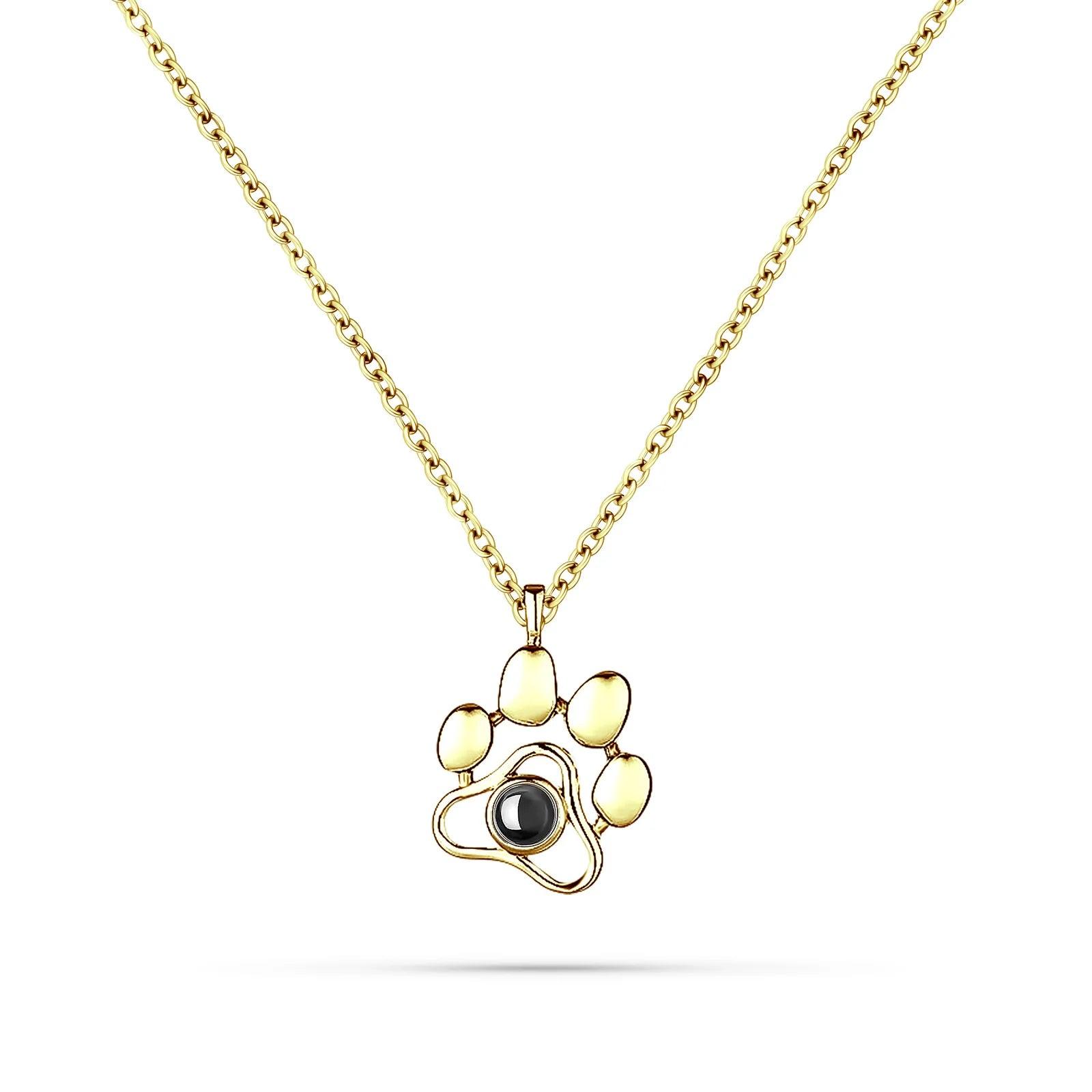 Eternal Bond – Custom Dog Paw Projection Necklace