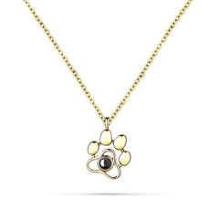 Eternal Bond – Custom Dog Paw Projection Necklace
