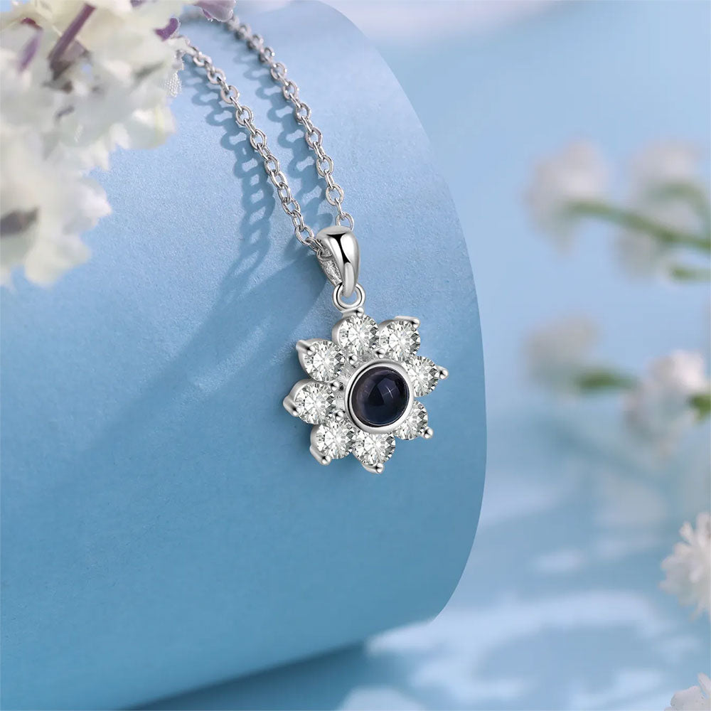 Sunflower Shine – Custom Pet Projection Necklace with Photo Inside