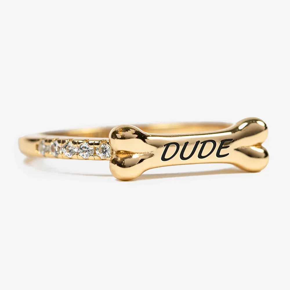 Engraved Bone Ring | Personalized Pet Name Ring