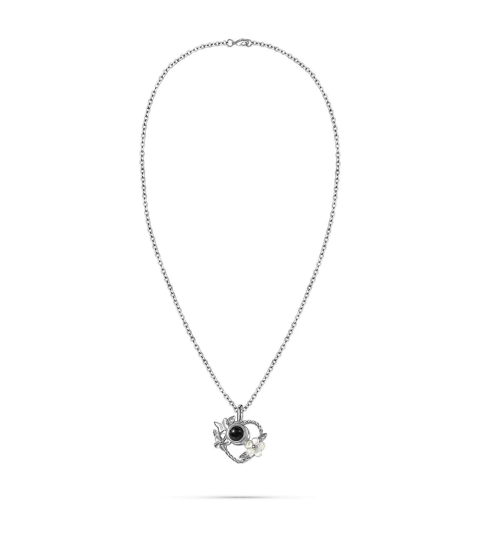 Floral Path – Custom Pet Photo Projection Necklace