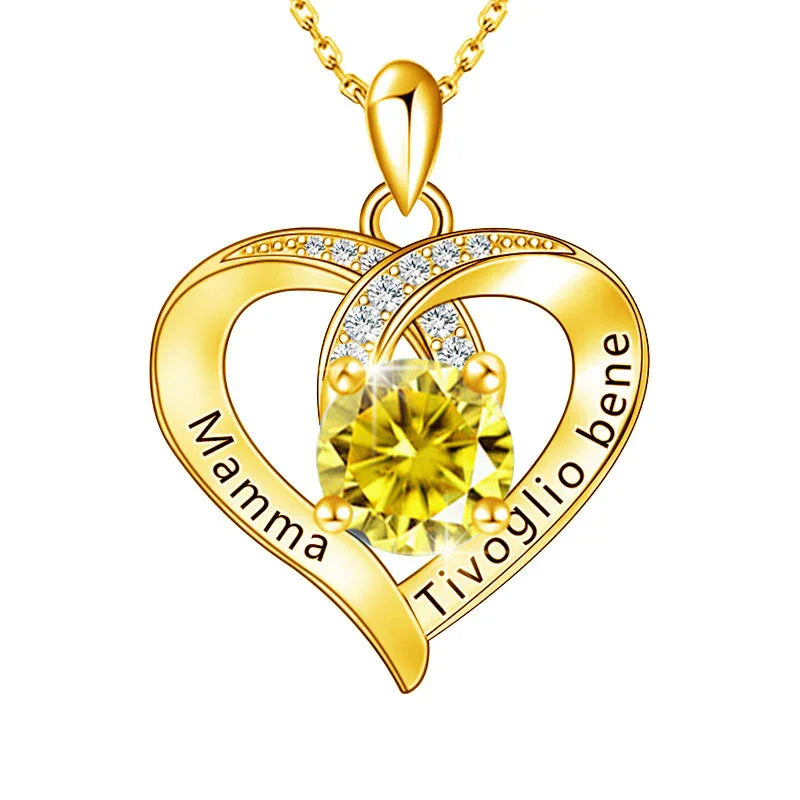 Amore di Mamma Birthstone Necklace