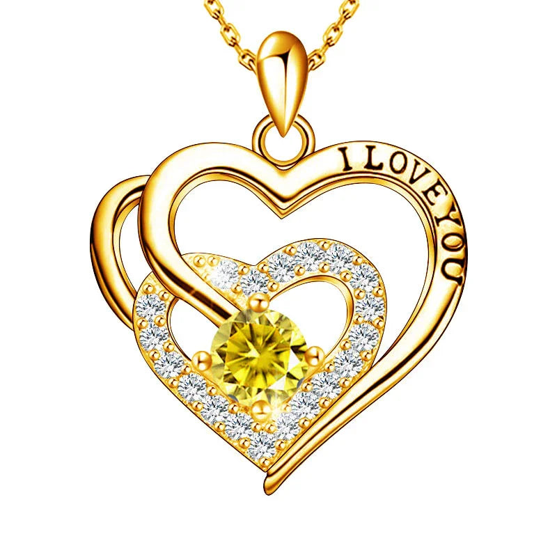 Evermore Heart Birthstone Necklace