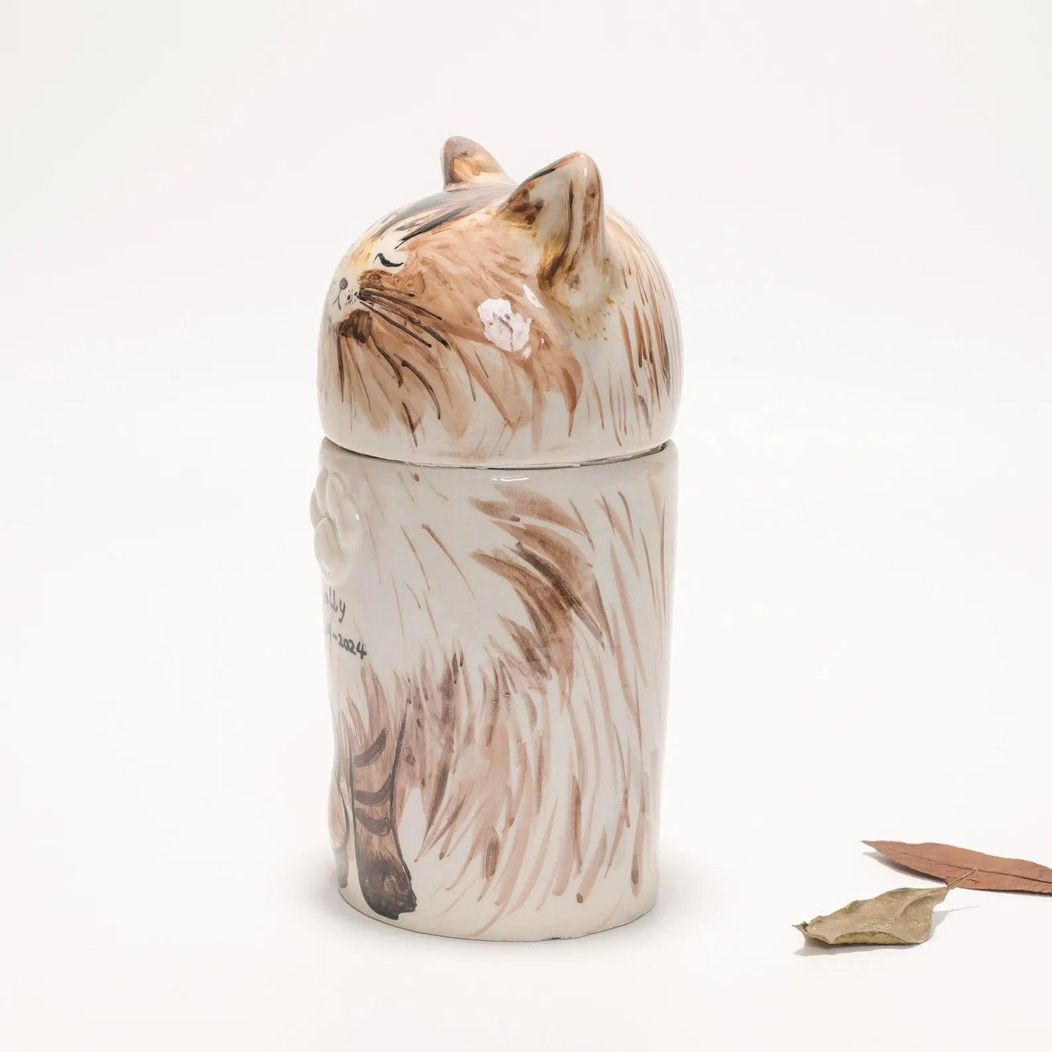 Personalized Ceramic Cat Urn — Handcrafted Memorial Keepsake
