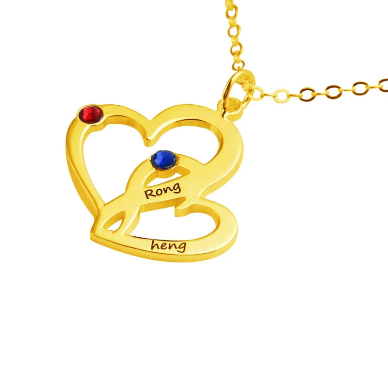 Interlocking Affection Birthstone Necklace