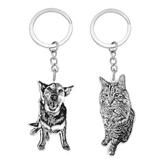 Custom Engraved Full Body Pet Keychain | Personalized Pet Keepsake Gift