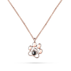 Eternal Bond – Custom Dog Paw Projection Necklace