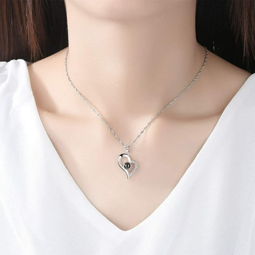 Forever Heart – Custom Pet Photo Projection Necklace