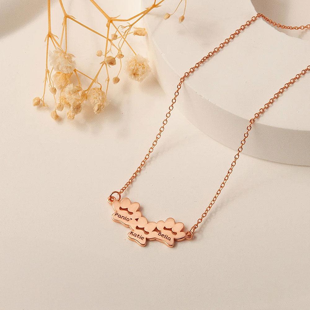 Custom Engraved Paw Print Necklace | Personalised Pet Name Pendant