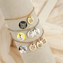 Custom Engraved Pet Charm Bracelet | Photo Personalised Jewellery