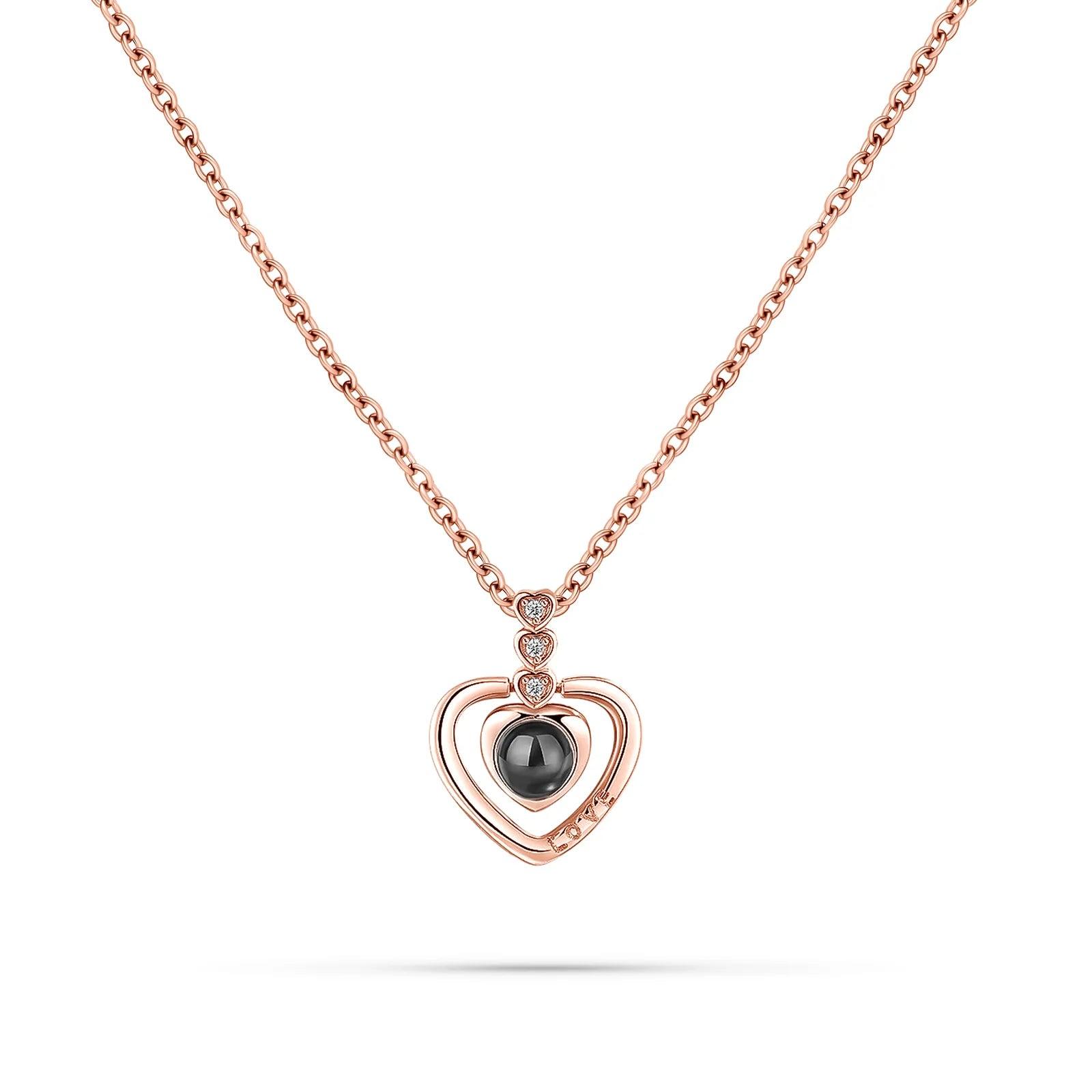 Triple Heart – Custom Pet Photo Projection Necklace