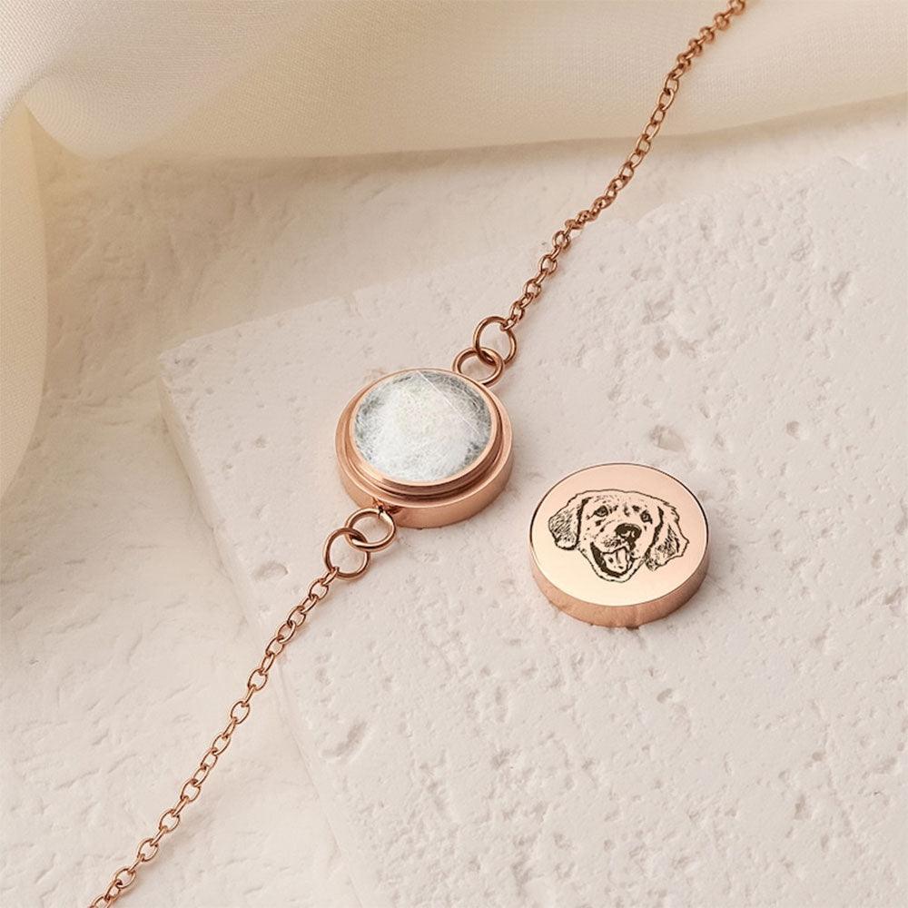 Custom Engraved Pet Hair Bracelet | Personalised Memorial Keepsake