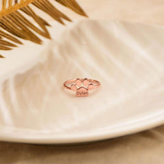 Custom Engraved Paw Print Ring | Personalised Pet Name Jewellery