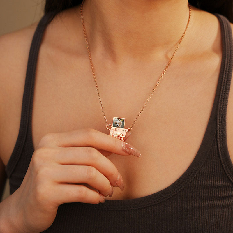 Custom Photo Camera Necklace