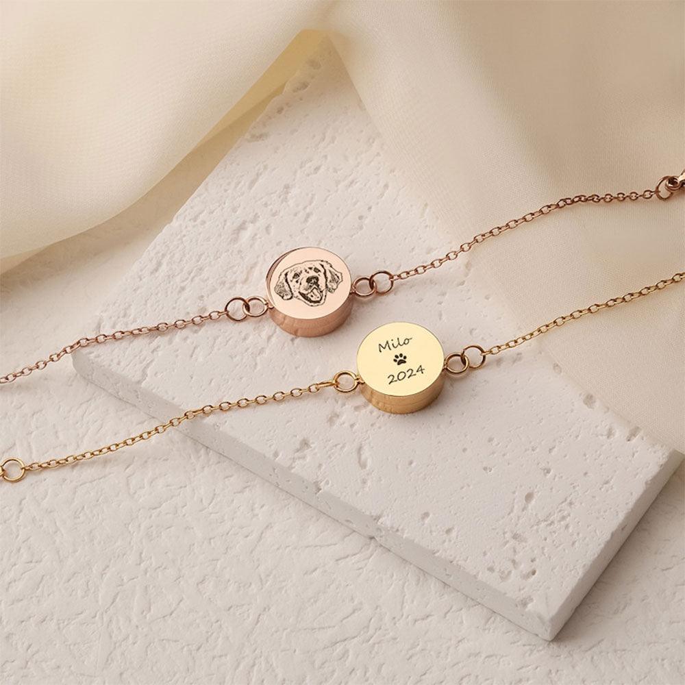 Custom Engraved Pet Hair Bracelet | Personalised Memorial Keepsake