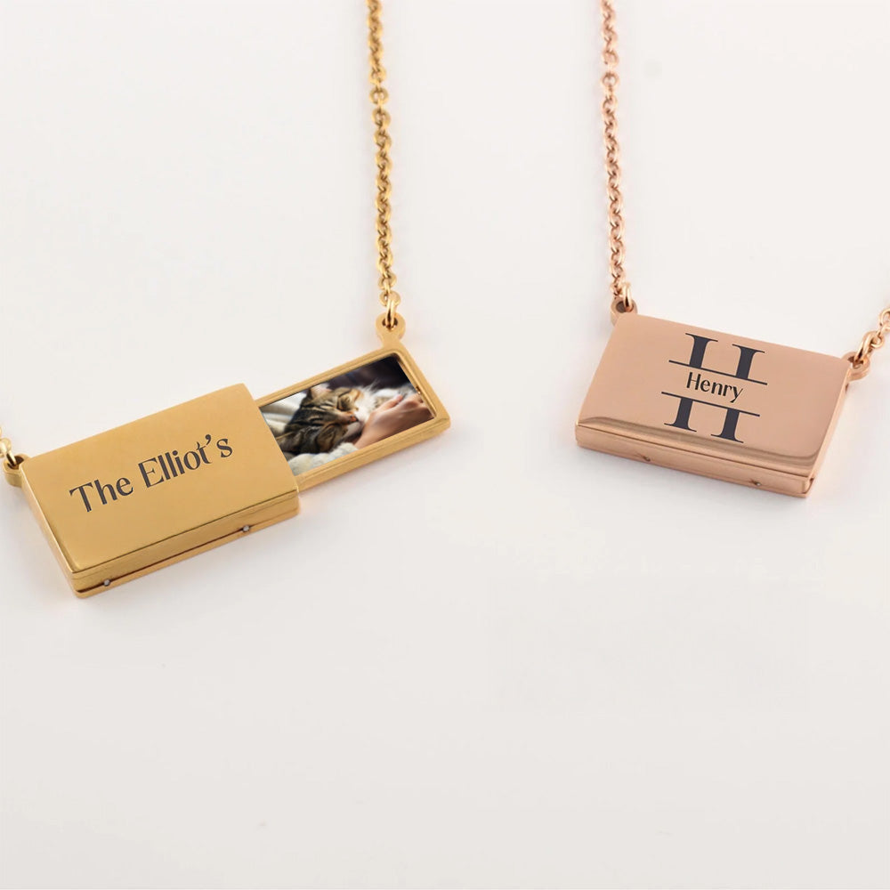 Custom Photo Engraved Pet Portrait Necklace - Personalized Keepsake Jewelry