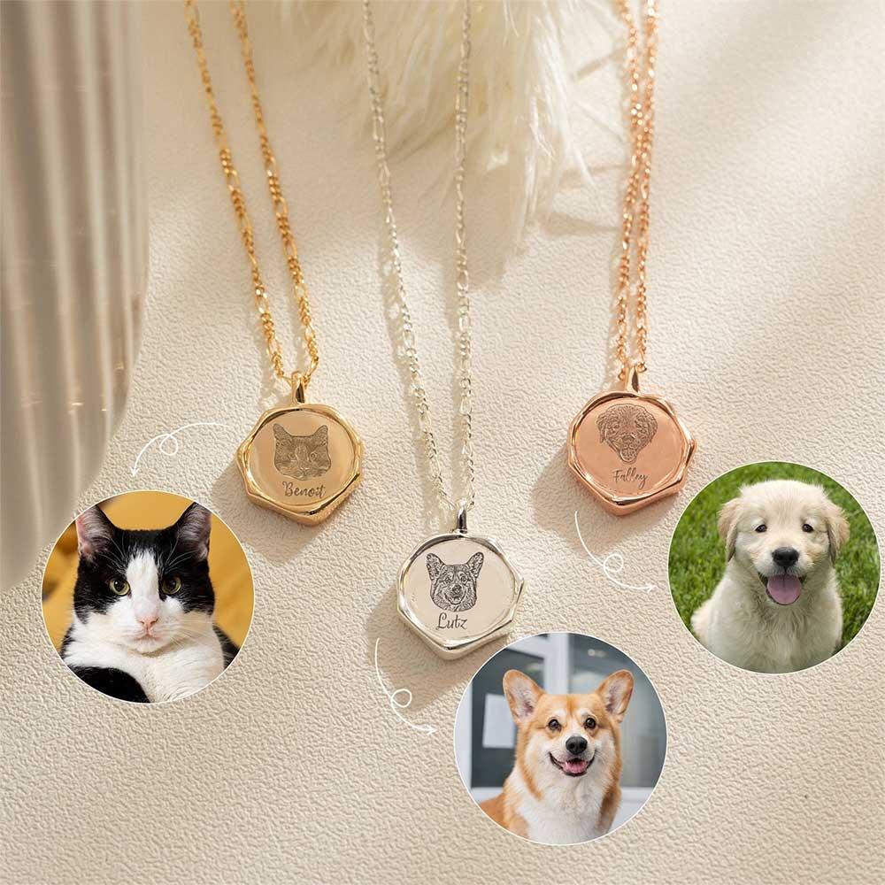 Personalised Pet Necklace | Deep Engraved Photo Jewellery