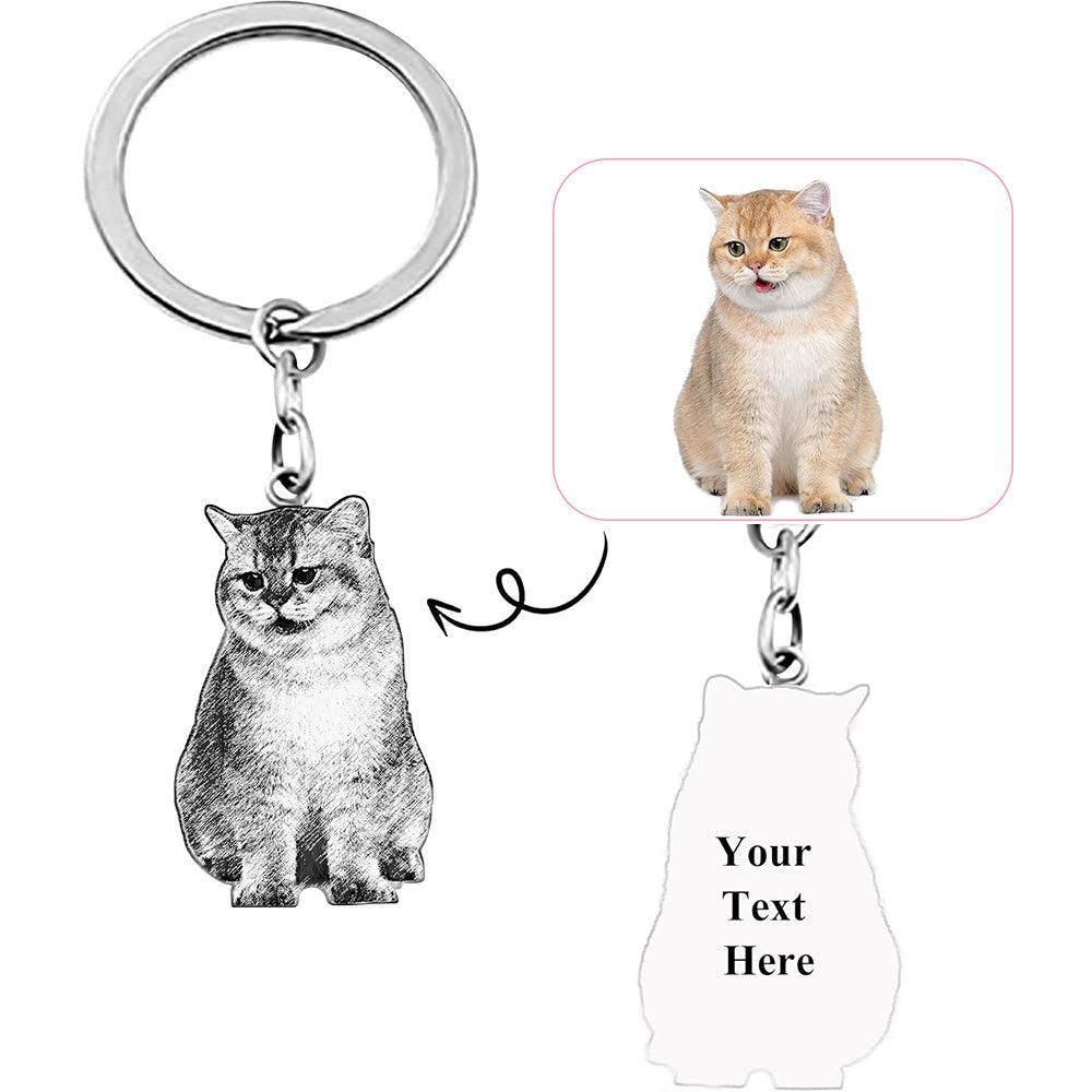 Custom Engraved Full Body Pet Keychain | Personalized Pet Keepsake Gift